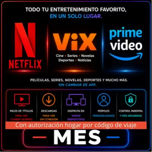 Product image - Netflix + ViX + Prime Video