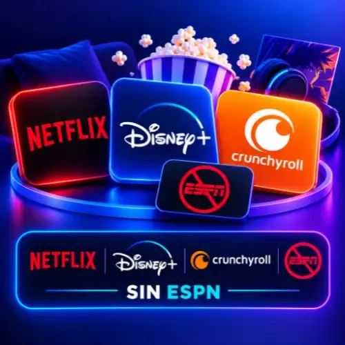 Product image - Netflix + Disney+ sin ESPN + Crunchyroll