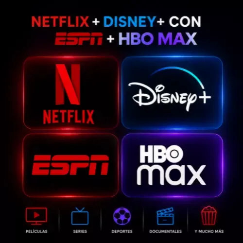 Product image - Netflix + Disney+ con ESPN + HBO Max