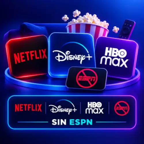 Product image - Netflix + Disney+ sin ESPN + HBO Max
