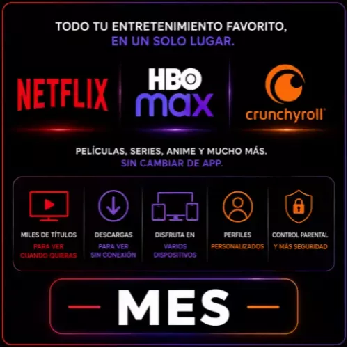 Product image - Netflix + HBO Max + Crunchyroll
