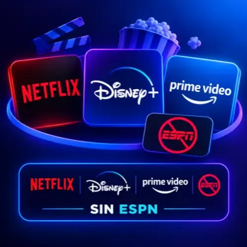 Product image - Netflix + Disney+ sin ESPN + Prime Video