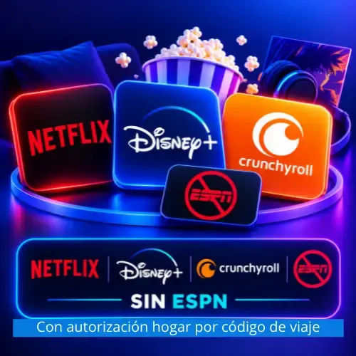 Product image - Netflix + Disney+ sin ESPN + Crunchyroll